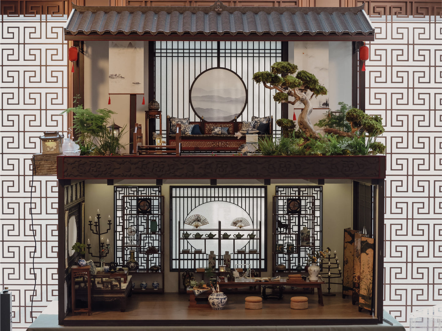 Miniento Customization 1/6 scale Chinese-style double-decker antique dollhouse