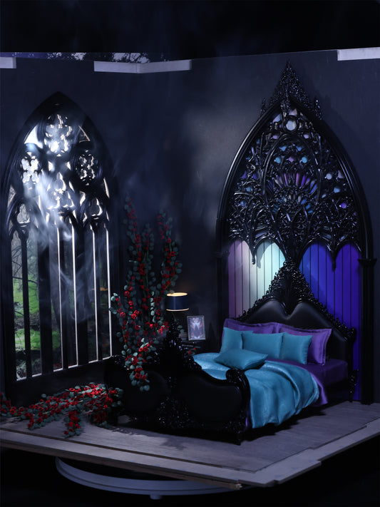 Miniento Customization Gothic bedroom dollhouse