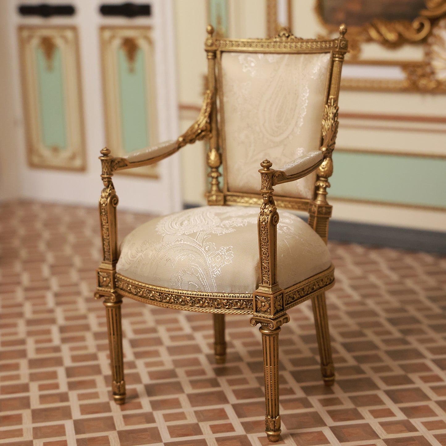 DIY 1/6 Scale European-Style Armchair Miniature Furniture Dollhouse