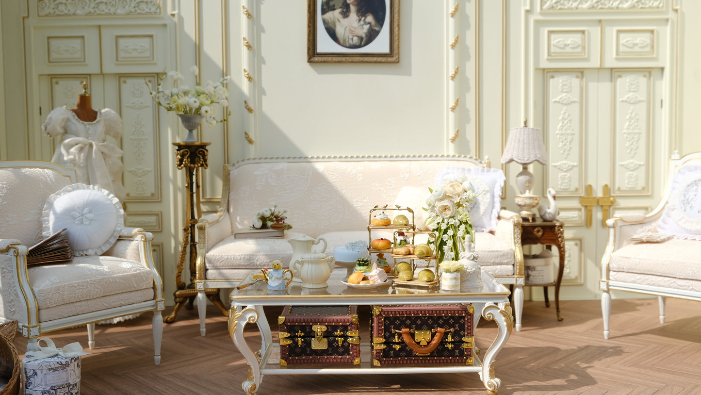 Miniento Customization White French scene dollhouse