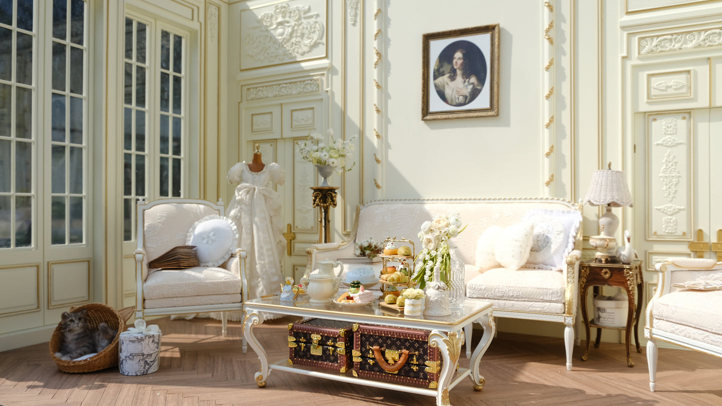 Miniento Customization White French scene dollhouse