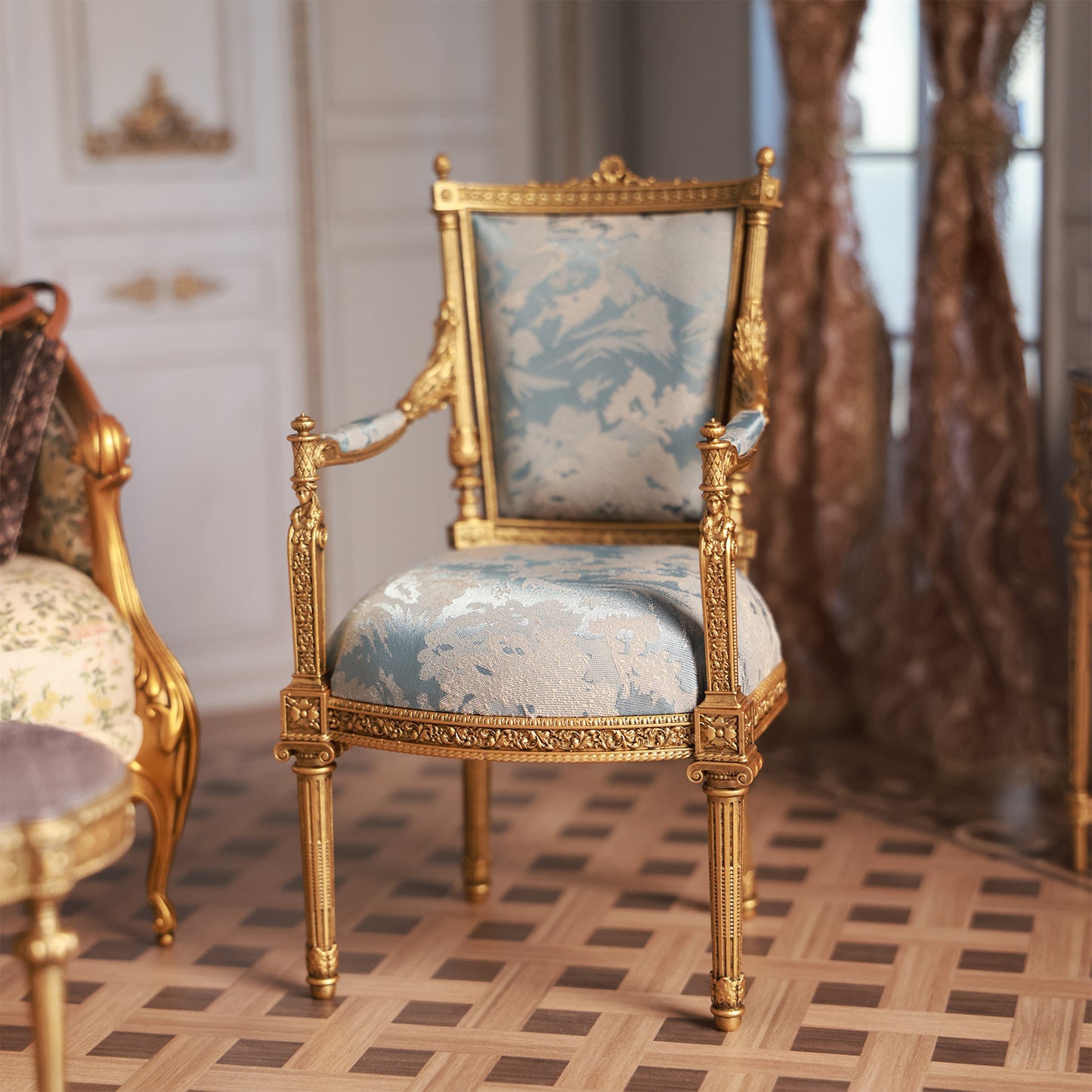 DIY 1/6 Scale European-Style Armchair Miniature Furniture Dollhouse