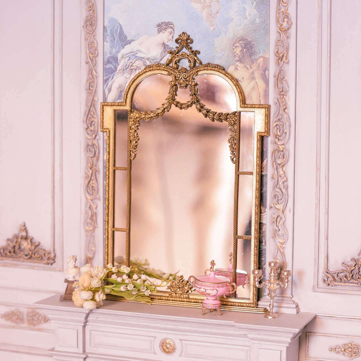 DIY 1/6 scale decorative mirror Dollhouse Decor