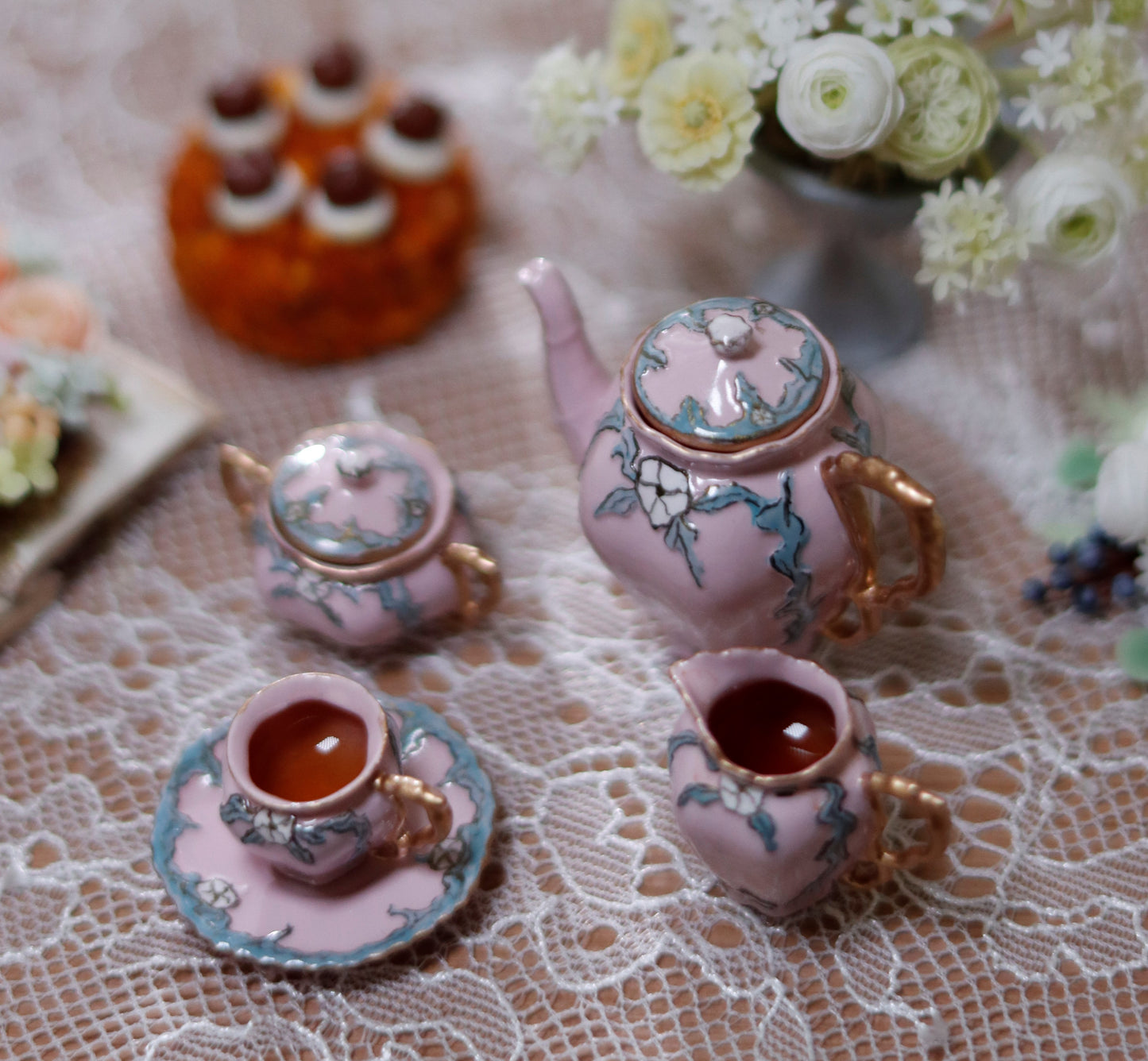 Miniento 1/6 scale afternoon tea tea set Dollhouse Ornaments