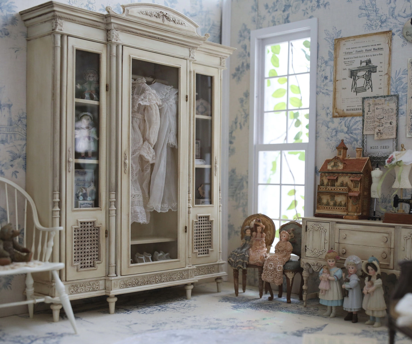 Miniento 1/6 scale French wardrobe Dollhouse Furnitures