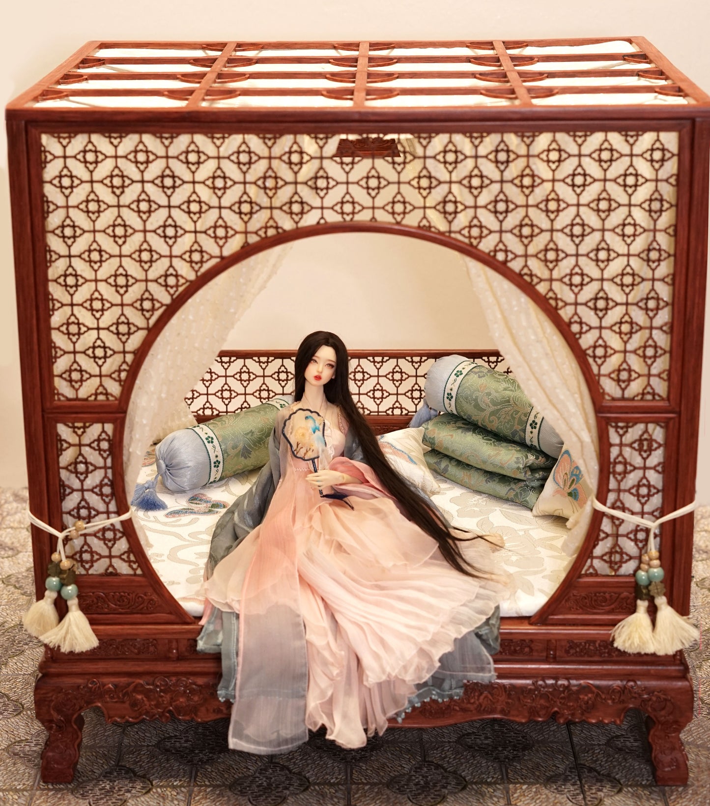 Miniento Customization 1/6 scale Chinese moon gate bed